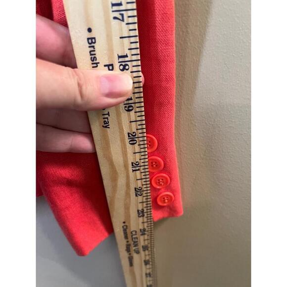 Talbots Jacket Womens Size 8 Coral Blazer 3button Notched Lapel Linen Classic - Picture 2 of 9